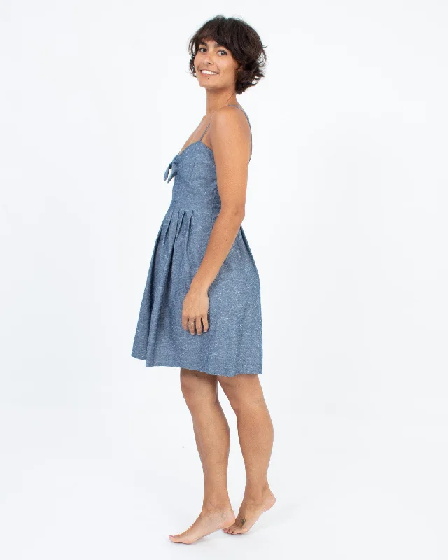 Chambray Mini Dress Cozy Wraparound Mini Dress
