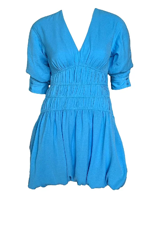 Deim Gauze Combo Mini Dress Cozy Ruched Mini Dress