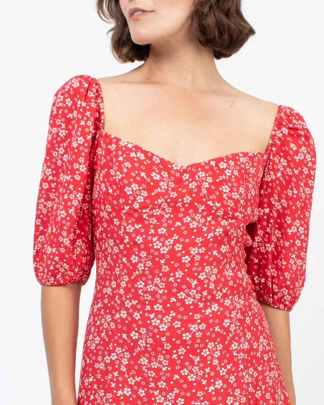 Floral Mini Dress Chic Puff Sleeve Mini Dress