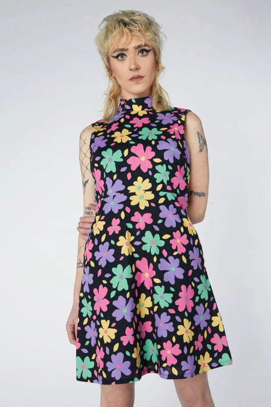 Floral Sleeveless Mini Dress Trendy Lace Mini Dress