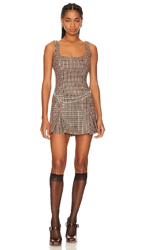 LOBA Alexandra Mini Dress in Brown Cozy Sweater Mini Dress