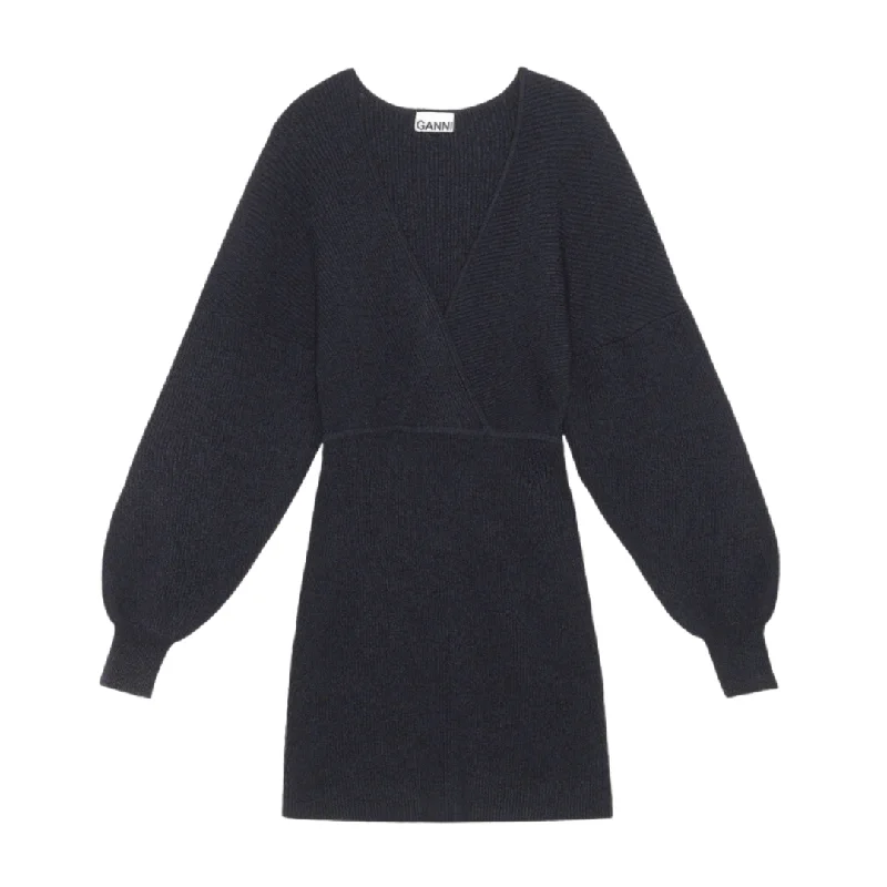 Melange Knit Mini Dress Trendy Lace Mini Dress