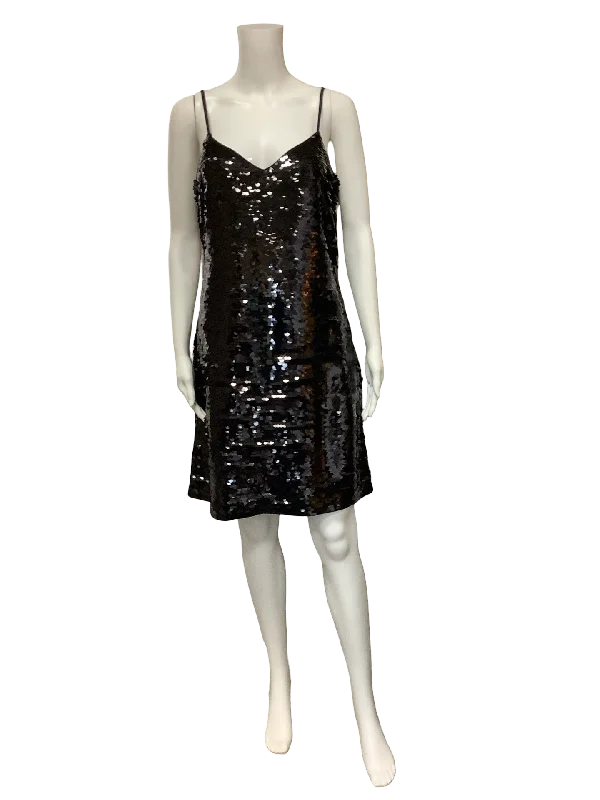 Michael Kors Sequin Mini Dress Black Size: M Trendy Tulle Mini Dress