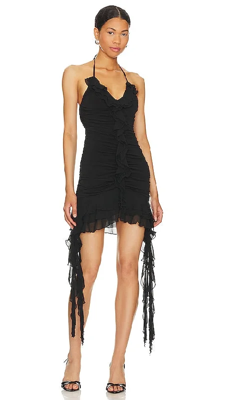 NBD Elayna Mini Dress in Black Chic Halter Mini Dress