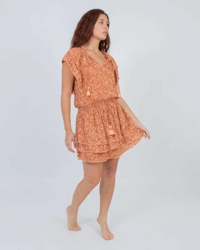 Printed Mini Dress Comfortable Smocked Mini Dress