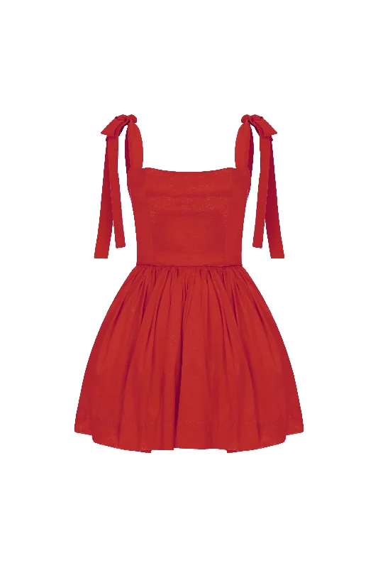 Sibby Mini Dress in Rouge Classic Striped Mini Dress