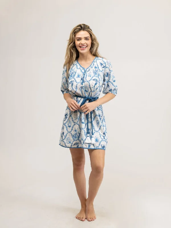 The Addy Mini Dress | White Mermaid Fashionable Mini Dress with Slits