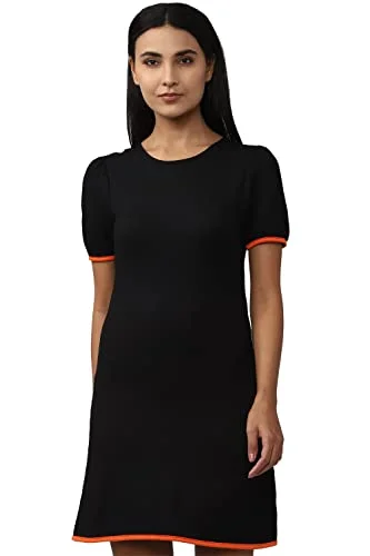 Van Heusen Women's Viscose Classic Mini Dress (Black) Trendy Tie-Dye Mini Dress