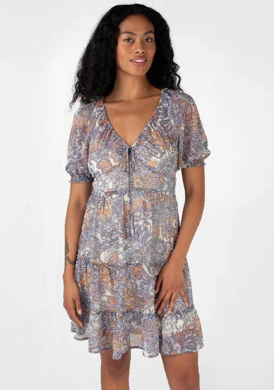 Adelina Puff Sleeve Mini Dress Comfortable Fit-and-Flare Mini Dress