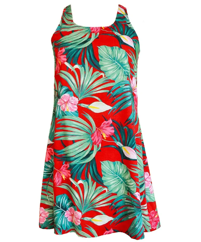Adjustable Tie A-Line Back Cutout Dress