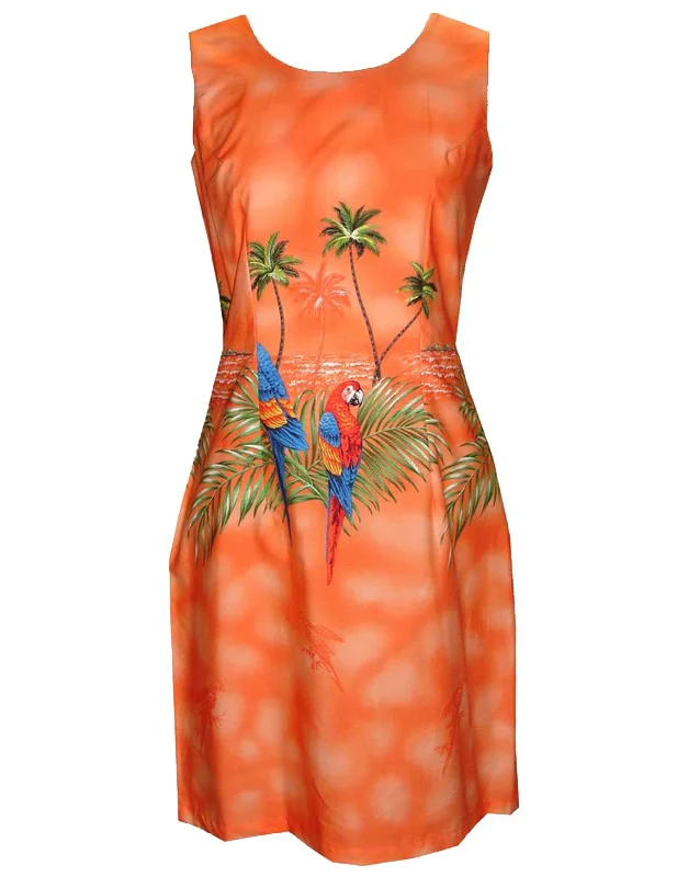 Amazon Parrots Short Hawaiian Dress