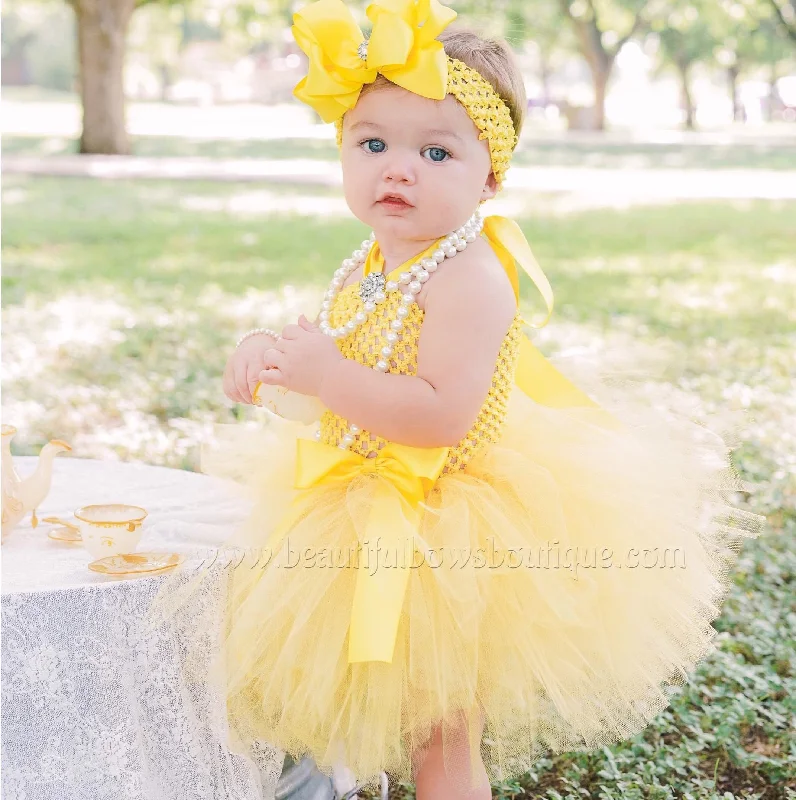 Yellow Princess Tutu Dress,Bright Yellow Baby Tutu Dress,Yellow Tutu Baby Outfit