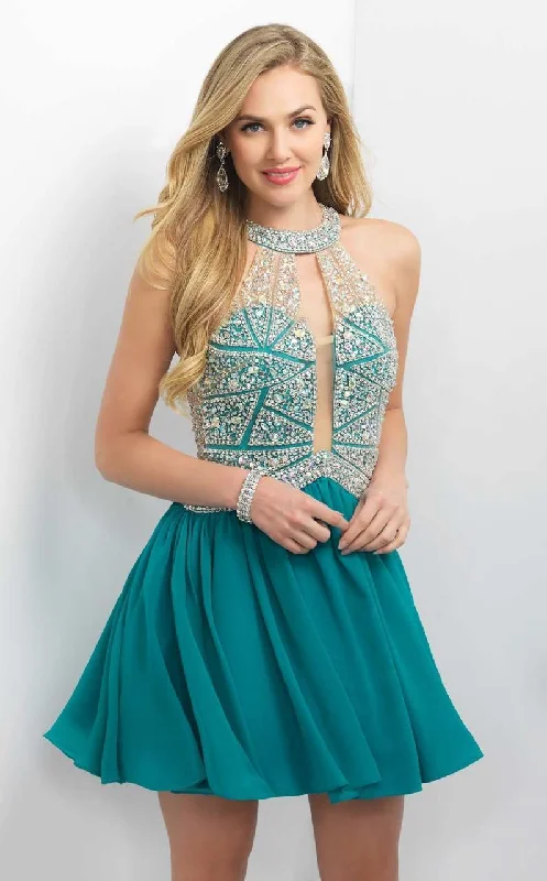 Blush - 11164SC High Halter A-line Cocktail Dress