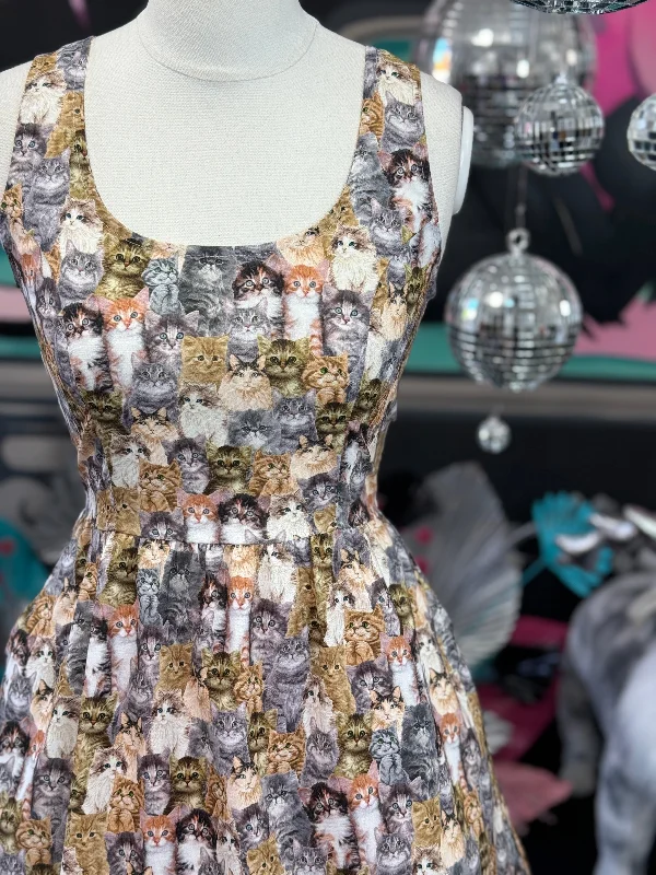 Cats Fit & Flare Dress