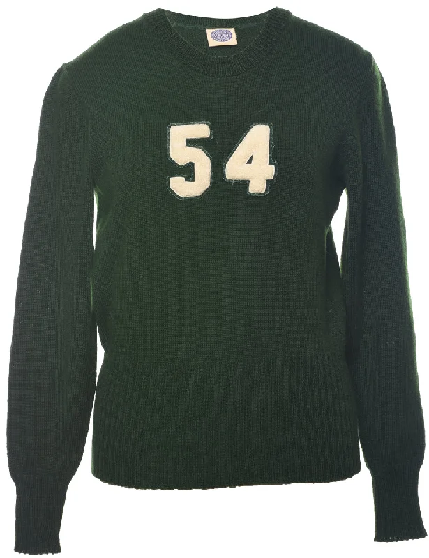 Dark Green Jumper - M Slim Fit Regular Fit Oversized