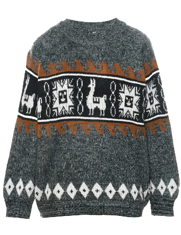 Dark Grey Jumper - XL Glossy Satin Silk