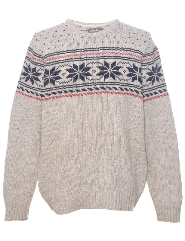 Eddie Bauer Nordic Jumper - L Knit Fabric Woven Fabric Fleece Fabric