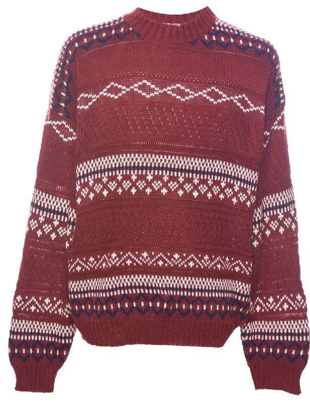Ellen-D Nordic Jumper - XL Ribbed Striped Patterned