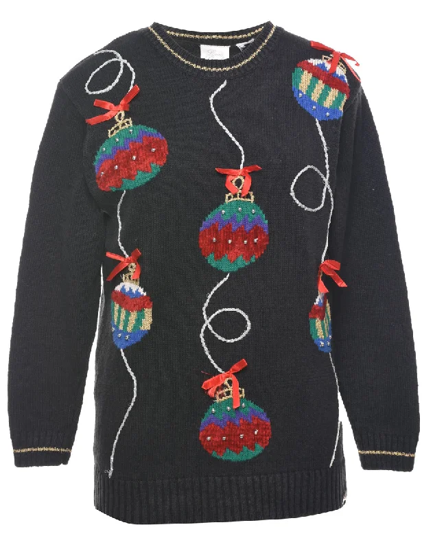 Festive Print Christmas Jumper - L Wool Sweater Cotton Sweater Cashmere Sweater