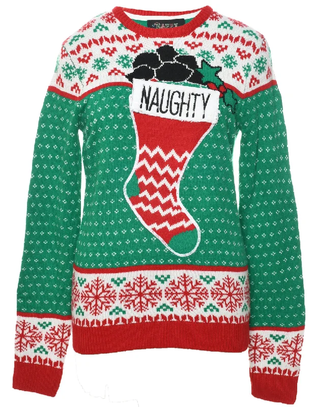 Festive Print Christmas Jumper - S Modern Contemporary Chic
