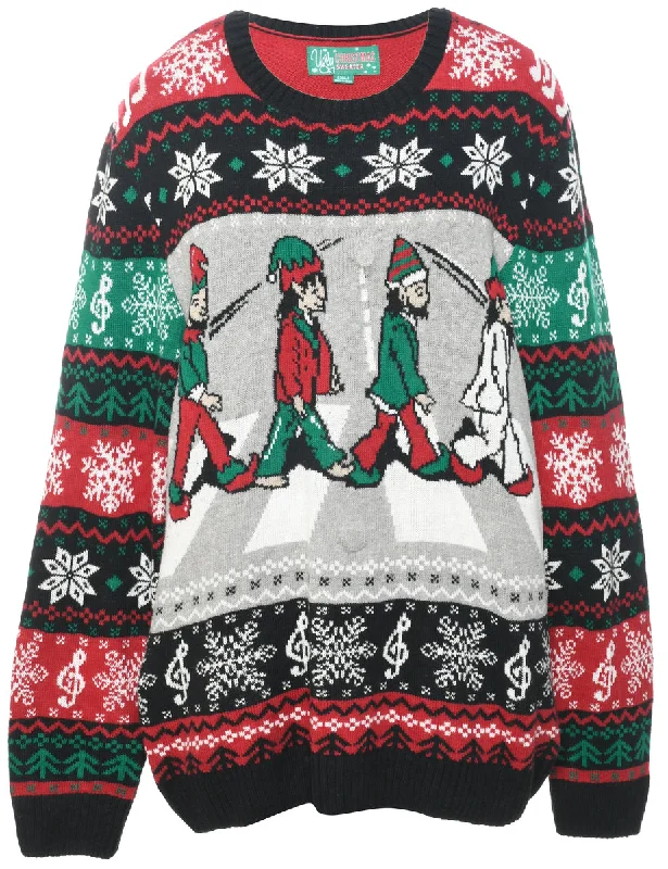 Festive Print Christmas Jumper - XL Layered Multi-layer Single Layer