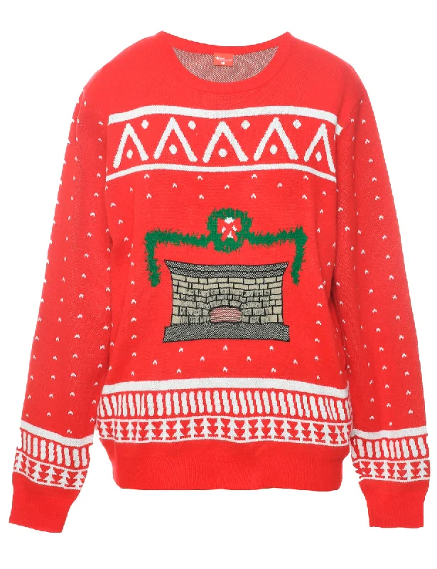 Festive Season Christmas Jumper - L Satin Fabric Silk Fabric Chiffon Fabric