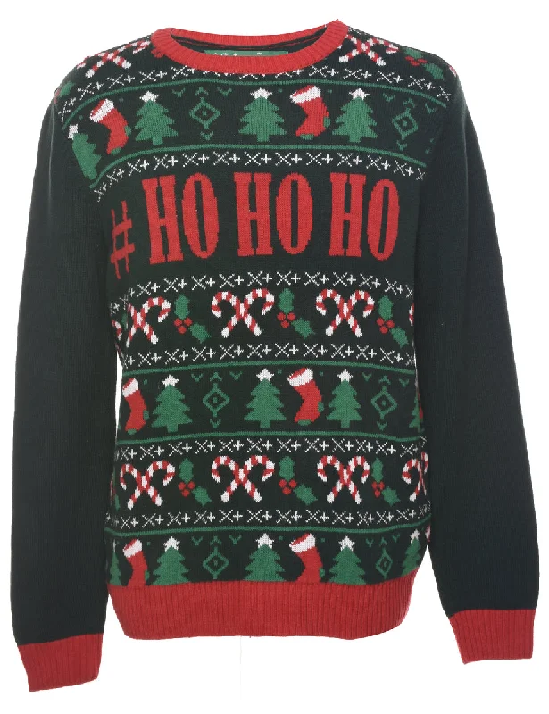 Festive Season Christmas Jumper - M Boxy Sweater Fitted Sweater A-Line