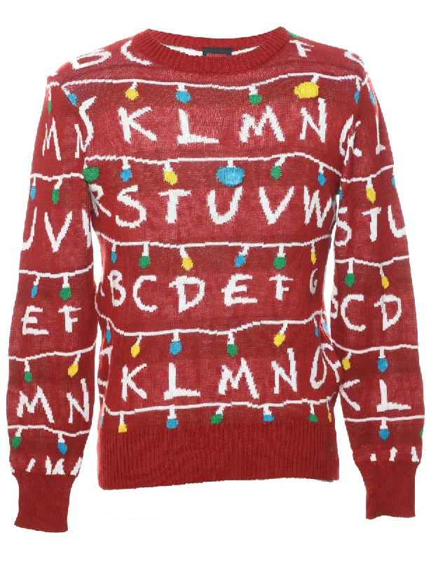 Festive Season Christmas Jumper - S Mesh Sweater Canvas Denim
