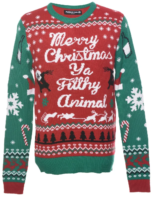 Festive Season Christmas Jumper - S Seamless Knitted Crochet