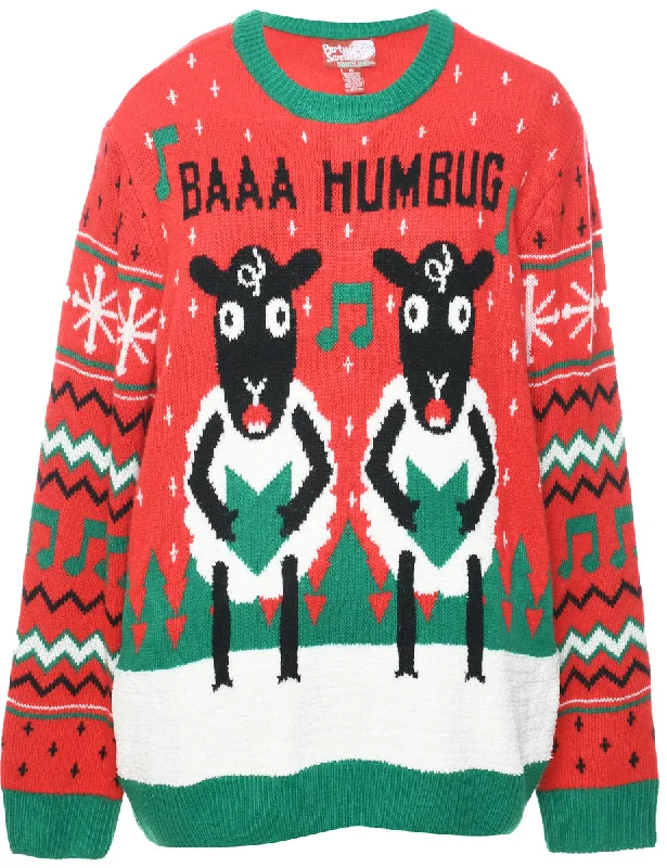 Festive Season Christmas Jumper - XL Bright Pastel Dark