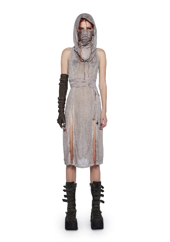 Filter Hooded Jersey Tunic Dress