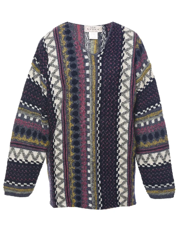 Geometric Pattern Jumper - L Layered Multi-layer Single Layer