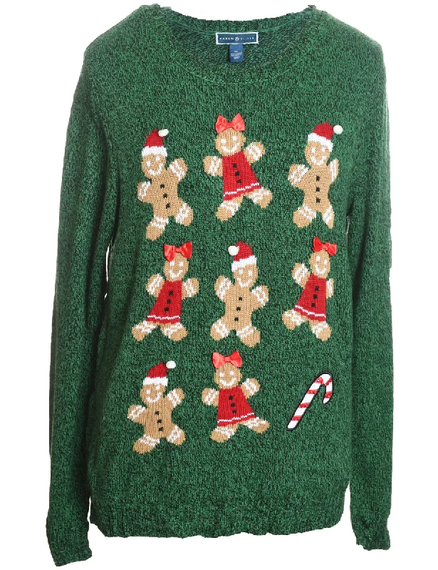 Green Christmas Jumper - XL Nylon Fabric Polyester Fabric Spandex Fabric