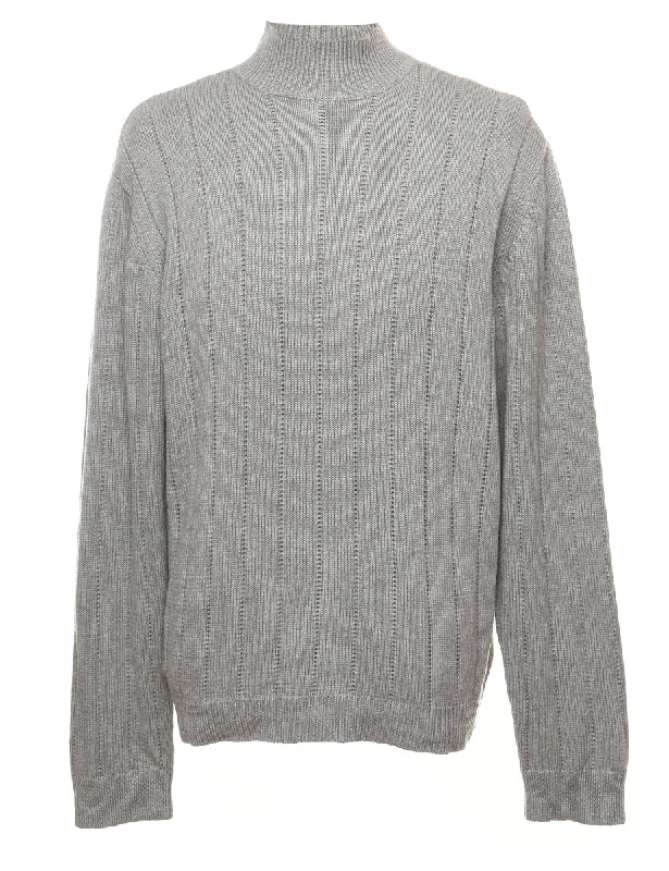 Guess Polo Neck Jumper - XL Fleece Sweater Nylon Polyester