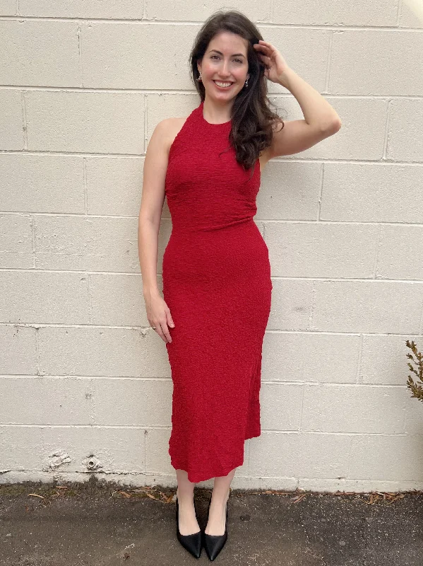 Invite Only Red Halter Dress