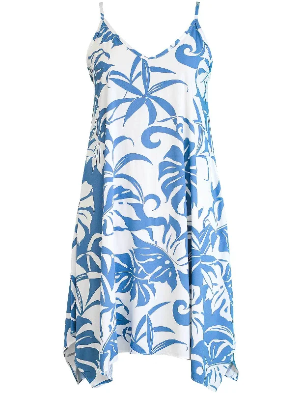 Makapu Short Hawaiian Dress with Scarf Hem
