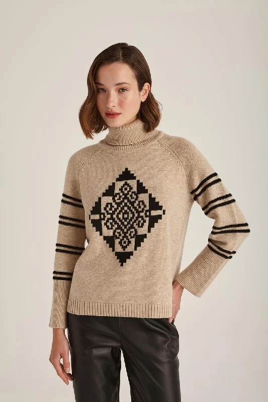 Marina V Womens Beige Jumper - Beige Fleece Fabric Down Fabric Feather Fabric