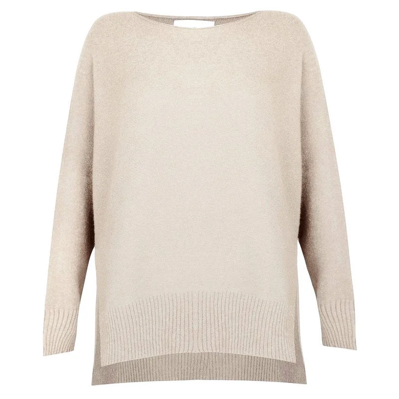 Marley Round Neck Easy Fit Jumper in Ivory Modern Contemporary Chic