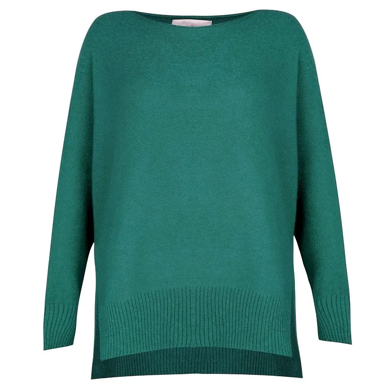 Marley Round Neck Easy Fit Jumper in Petrol Lightweight Heavyweight Midweight
