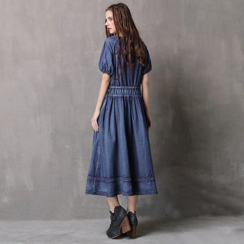 New short-sleeved denim skirt JEAN DRESSES
