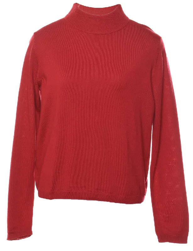 Pendleton High Neck Jumper - M Fitted Loose Oversized