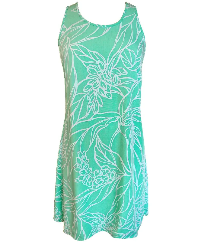 Racer Back Rayon Tank Hawaiian Dress