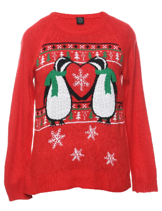 Red Christmas Jumper - M Wool Sweater Cotton Sweater Cashmere Sweater
