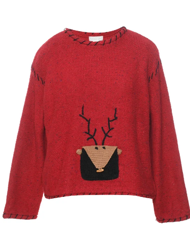 Red Christmas Jumper - S Satin Fabric Silk Fabric Chiffon Fabric