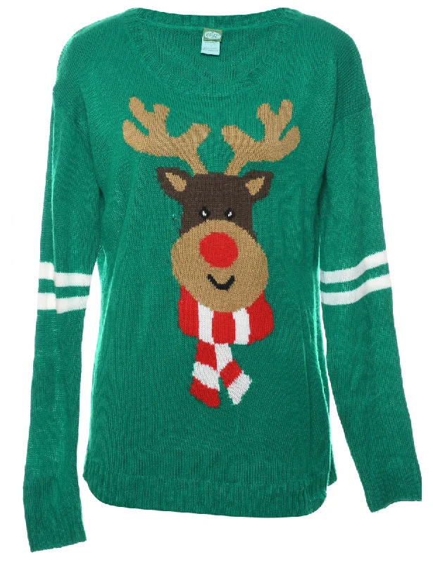 Reindeer Christmas Jumper - L Nylon Fabric Polyester Fabric Spandex Fabric