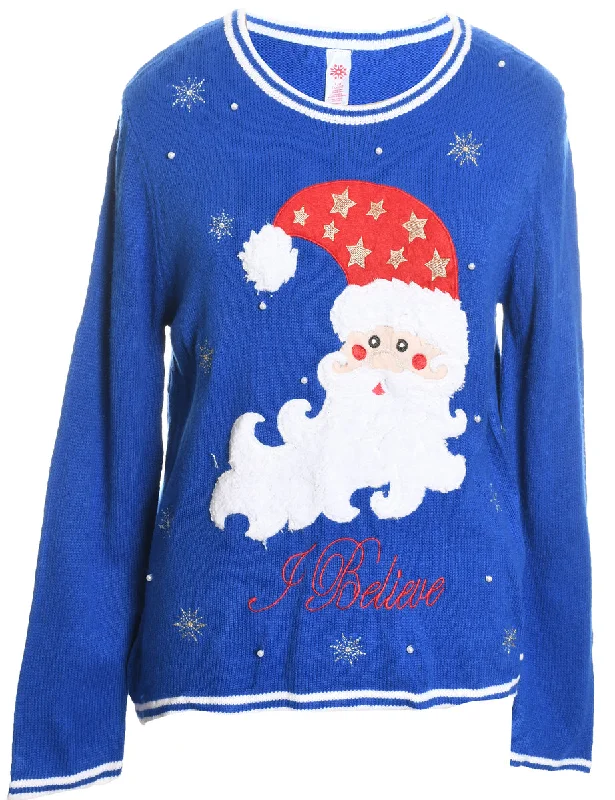 Santa Claus Christmas Jumper - L Stylish Fashionable Trendy