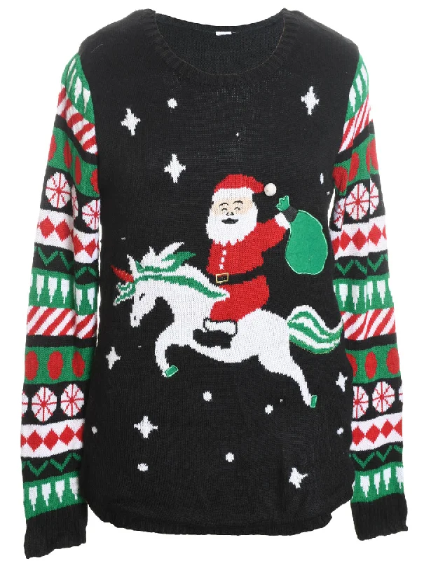 Santa Claus Christmas Jumper - M Casual Formal Business