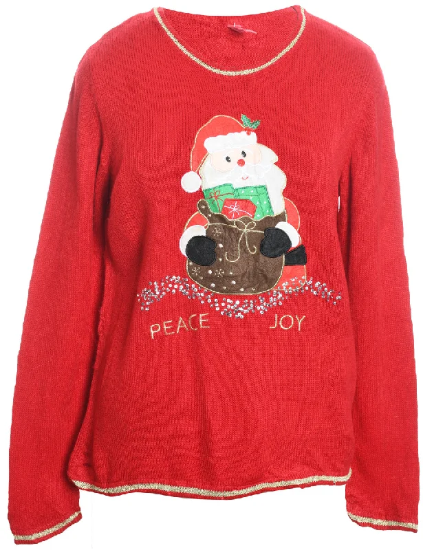 Santa Claus Christmas Jumper - M Mesh Fabric Canvas Fabric Denim Fabric