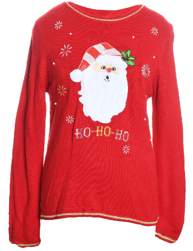 Santa Claus Christmas Jumper - M Machine Wash Dry Clean Hand Wash