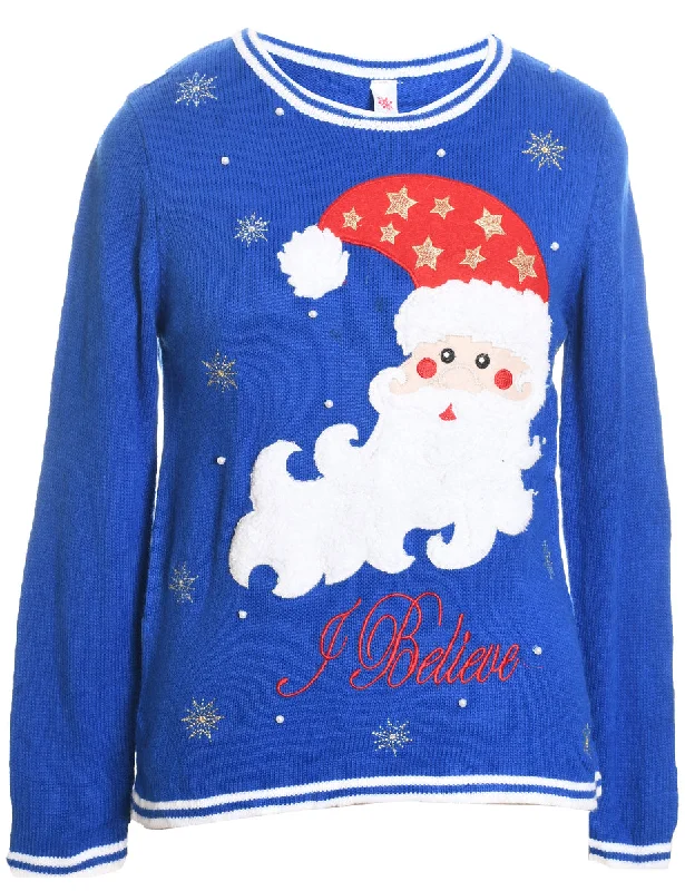 Santa Claus Christmas Jumper - S Satin Fabric Silk Fabric Chiffon Fabric